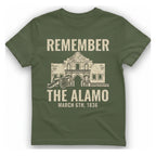 Remember The Alamo March 6Th T-Shirt - Military Green front