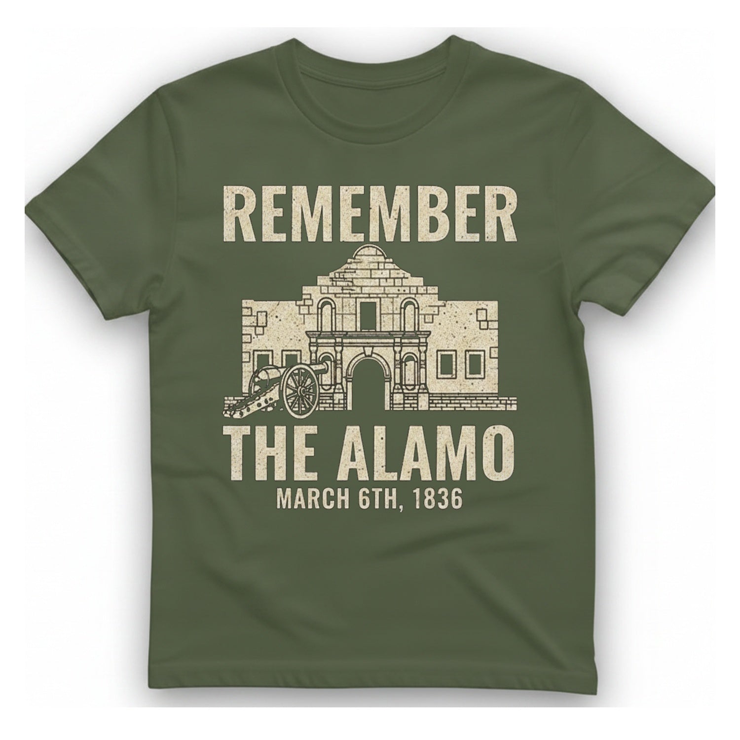 Remember The Alamo March 6Th T-Shirt - Military Green front