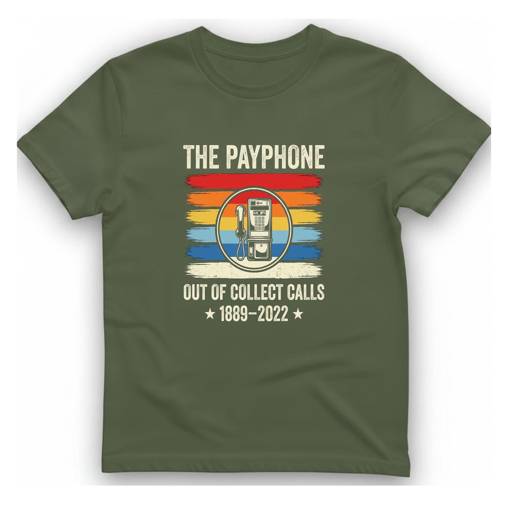 Public Payphone Memorial T-Shirt - Military Green front
