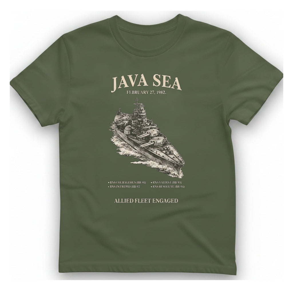 Java Sea Engagement T-Shirt - Military Green front