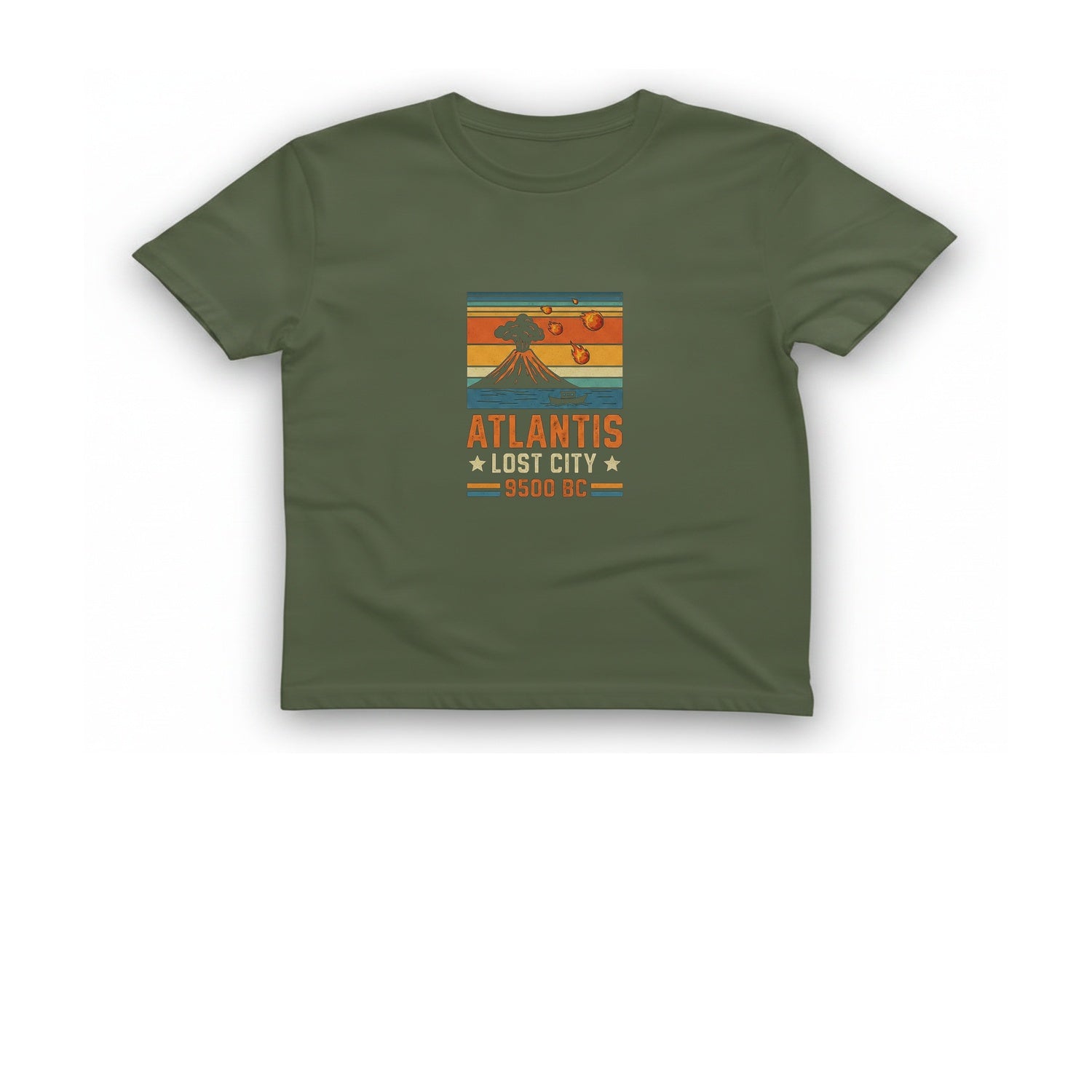 Atlantis Lost City T-Shirt - Military Green front