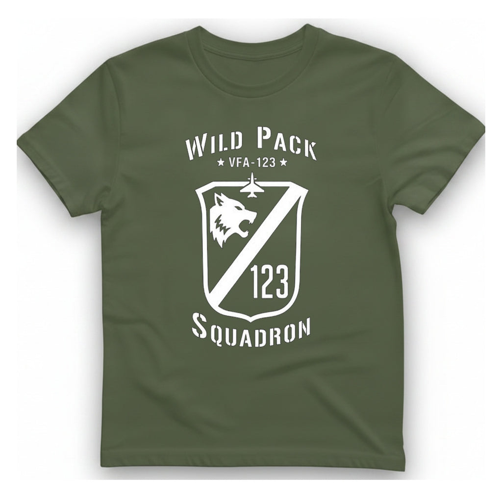 Wild Pack Vfa Squadron T-Shirt - Military Green front