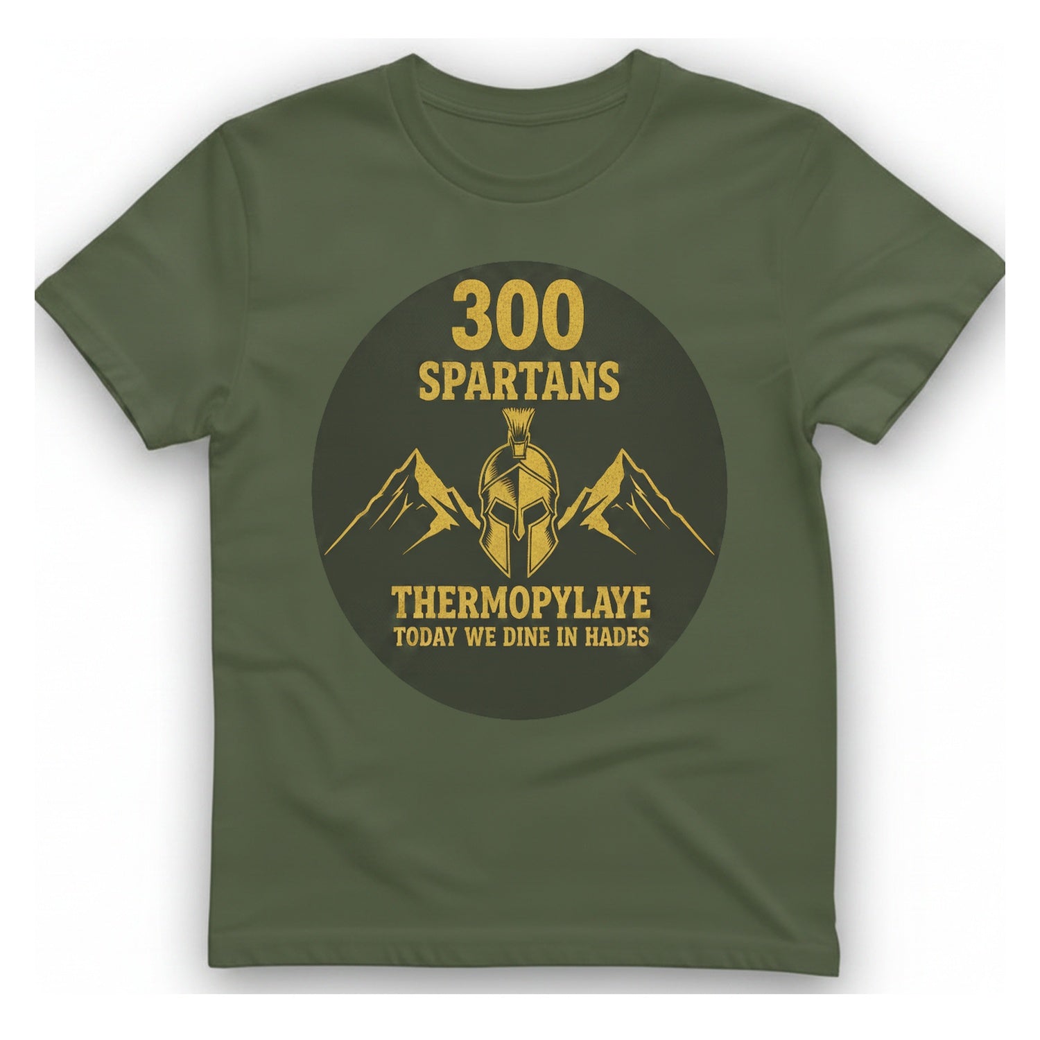 Spartans Thermopylae T-Shirt - Military Green front
