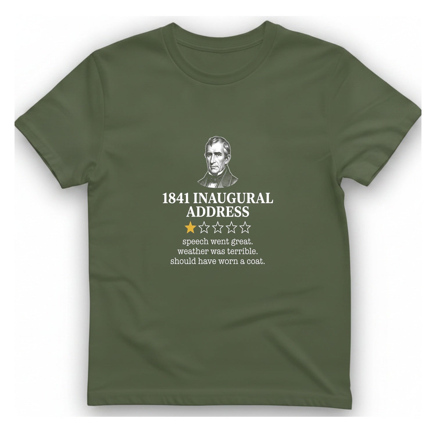 Inaugural Address Review T-Shirt - Military Green front