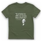 George Washington No Excuse T-Shirt - Military Green front