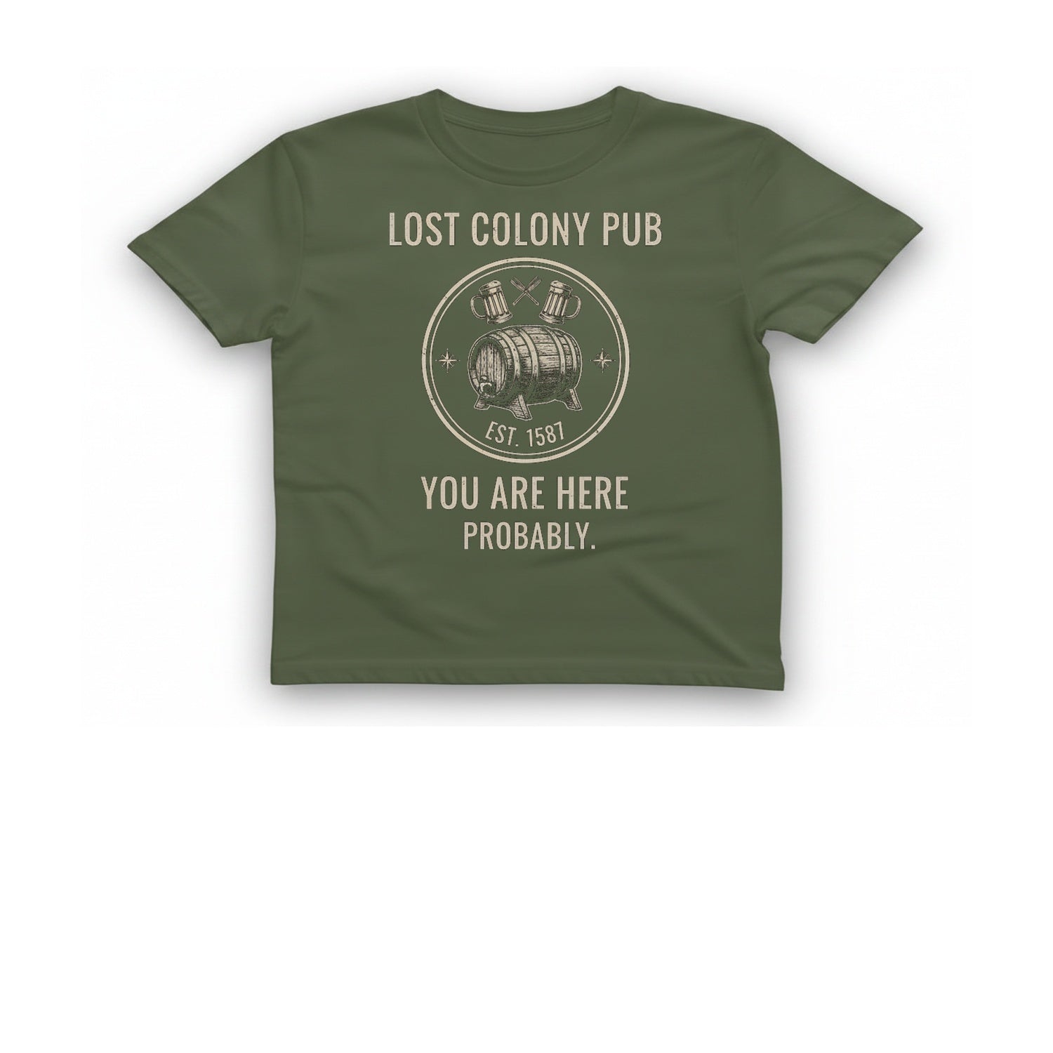 Lost Colony Pub T-Shirt - Military Green front