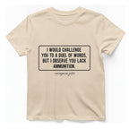 Duel of Words T-Shirt - Natural front