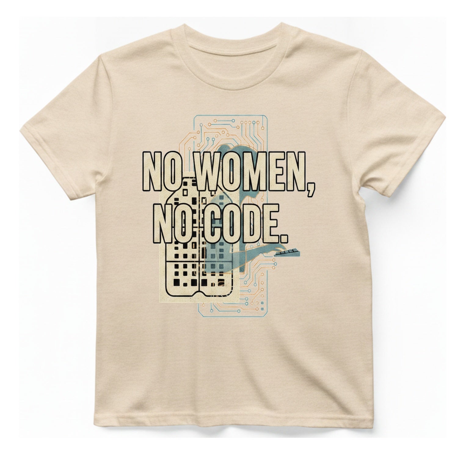 No Women No Code T-Shirt - Natural front