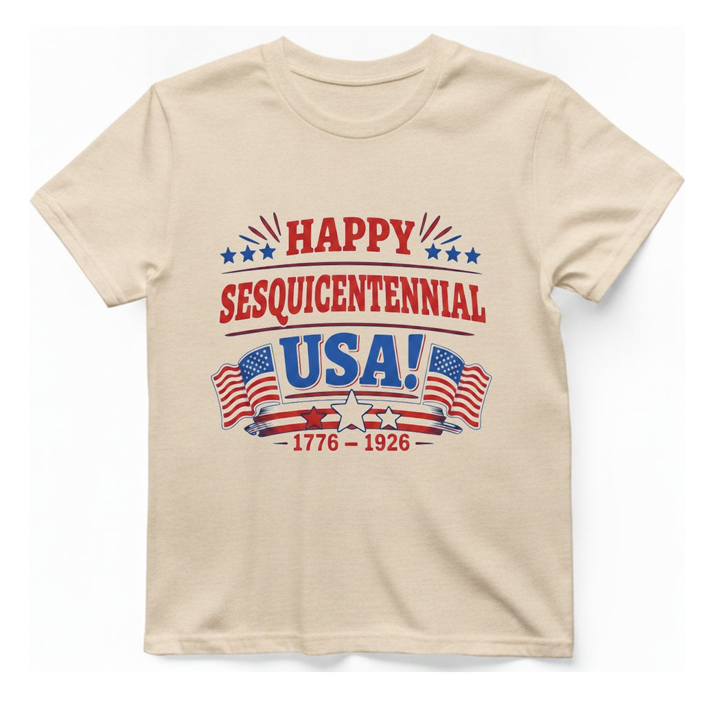 Happy Sesquicentennial Usa T-Shirt - Natural front
