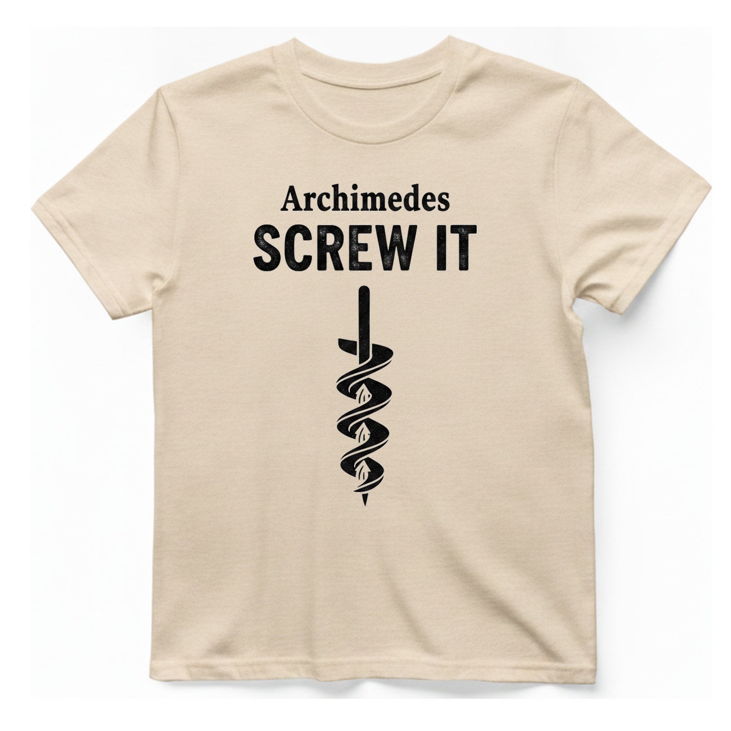 Archimedes Screw It T-Shirt - Natural front