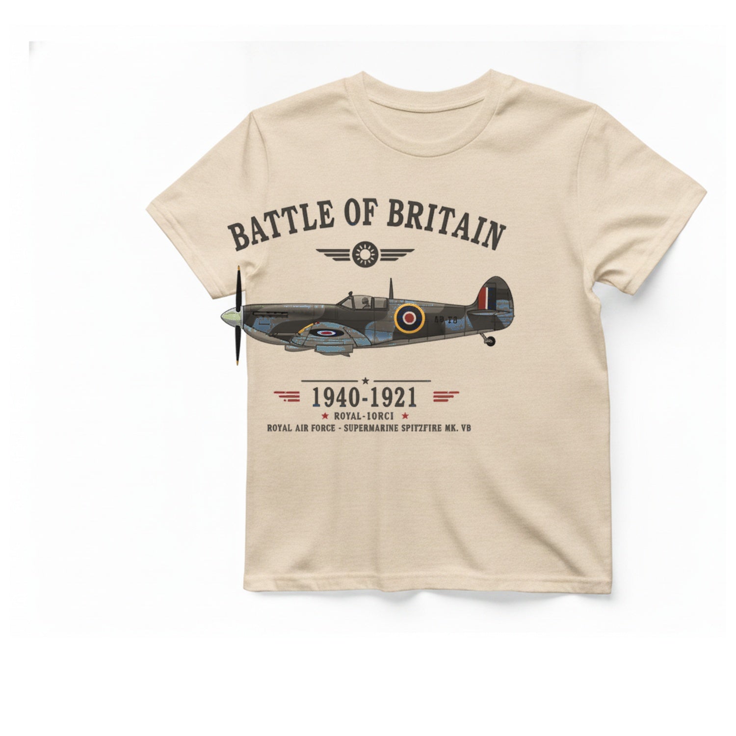 Battle of Britain Spitfire T-Shirt - Natural front