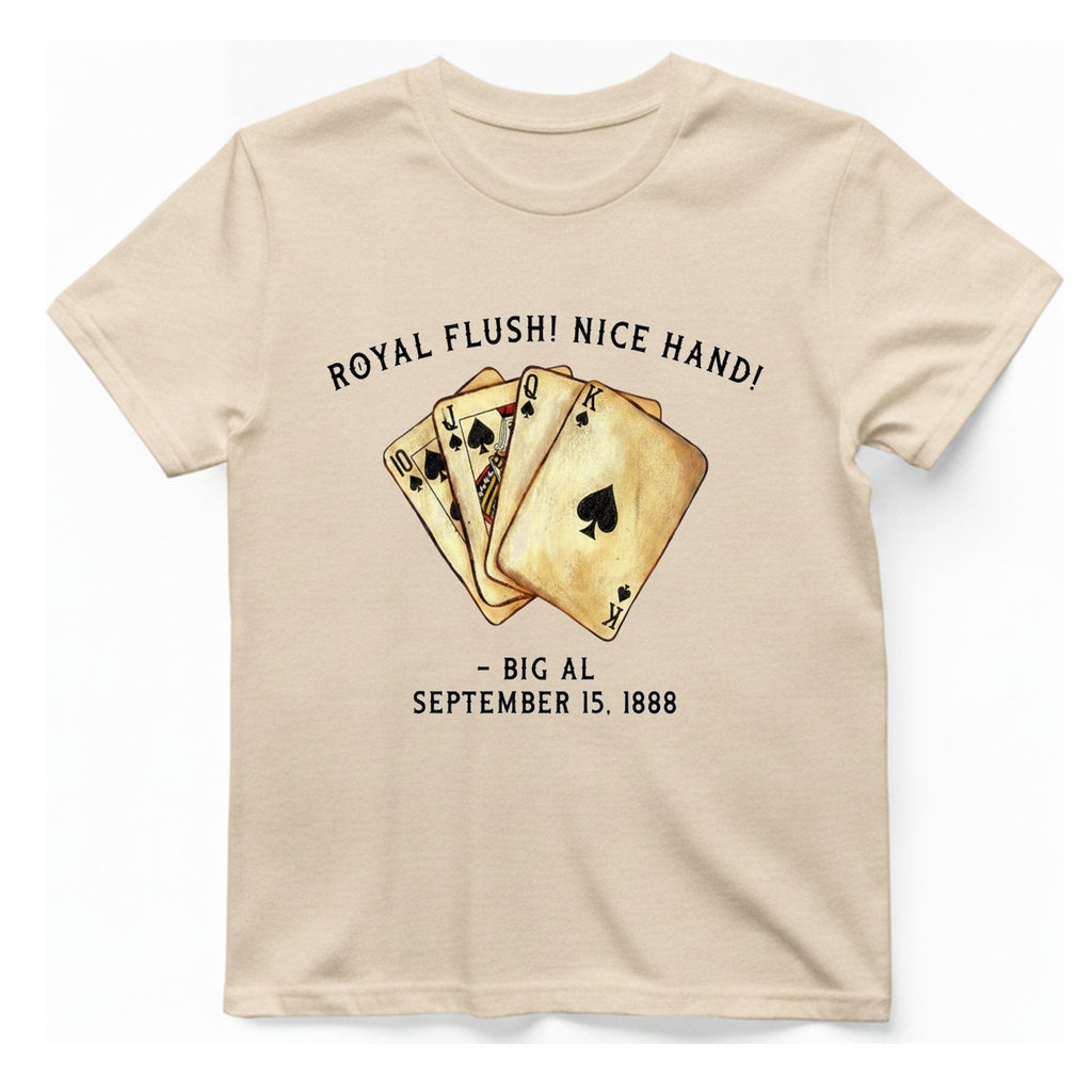 Royal Flush Hand T-Shirt - Natural front