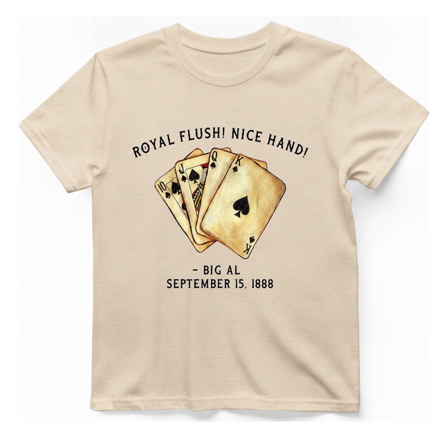 Royal Flush Hand T-Shirt - Natural front