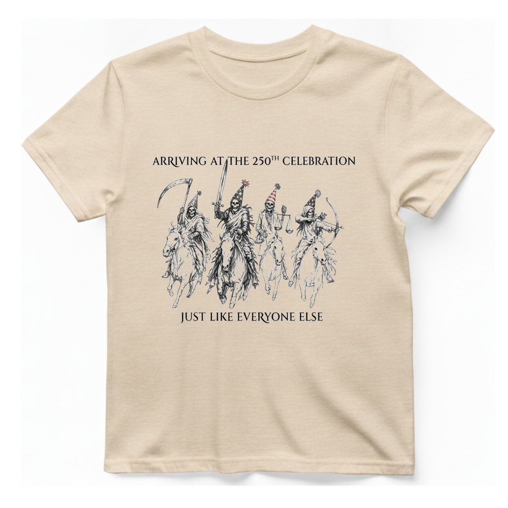 250Th Celebration Arriving T-Shirt - Natural front
