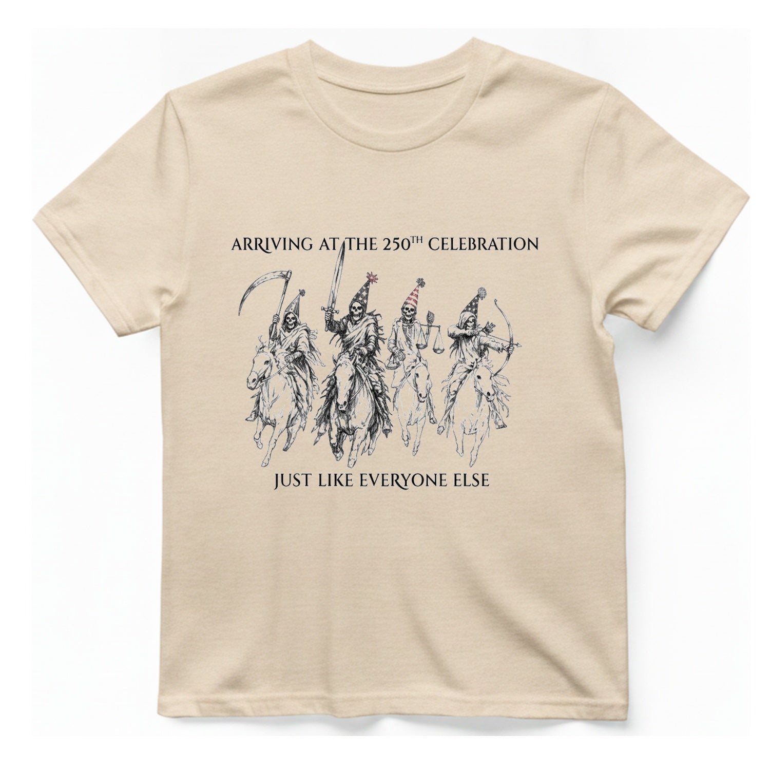 250Th Celebration Arriving T-Shirt - Natural front