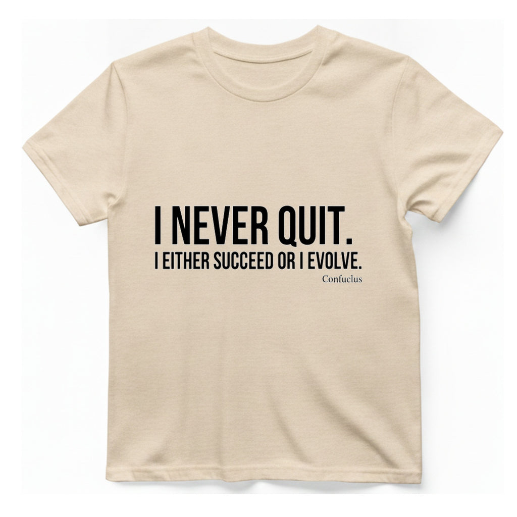 Confucius Never Quit T-Shirt - Natural front