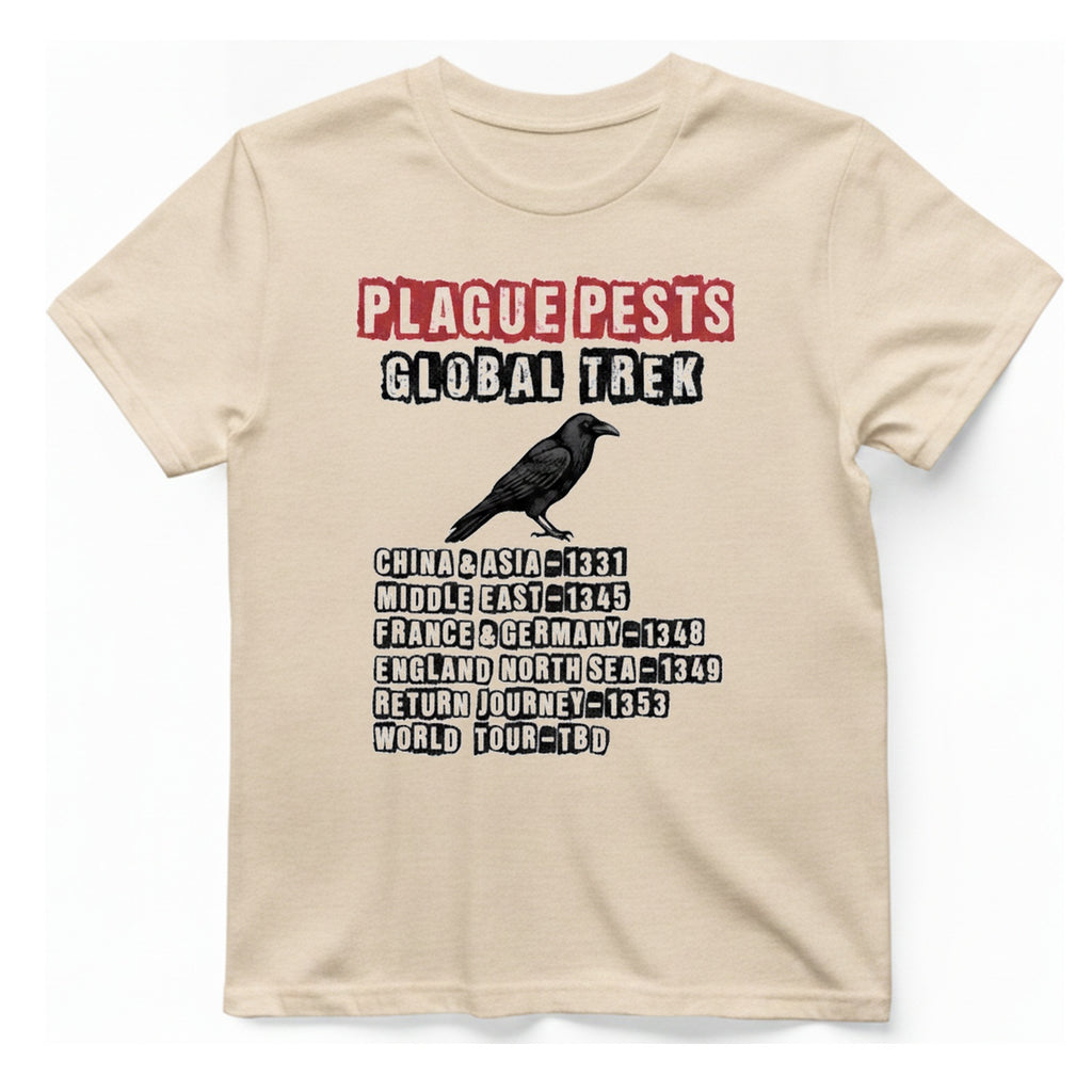 Plague Pests Global Trek T-Shirt - Natural front