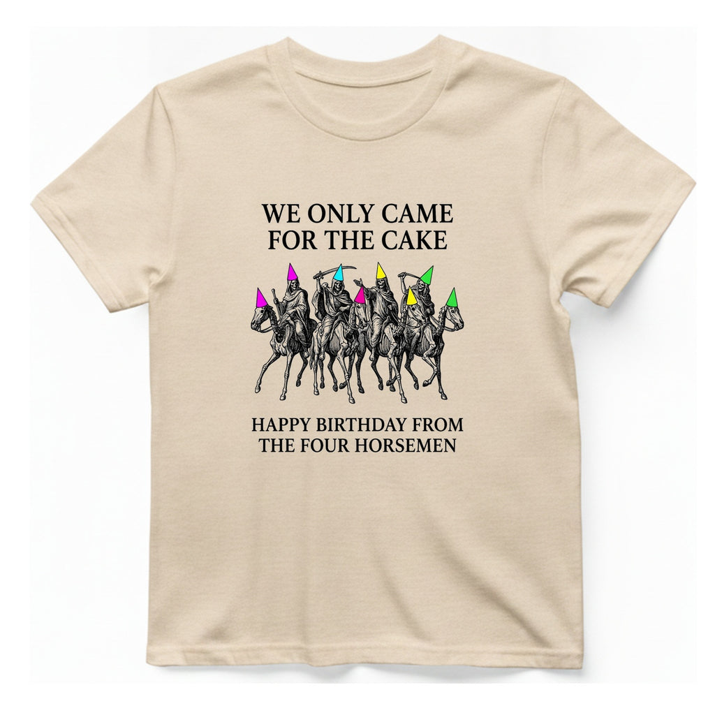 Four Horsemen Birthday Party T-Shirt - Natural front