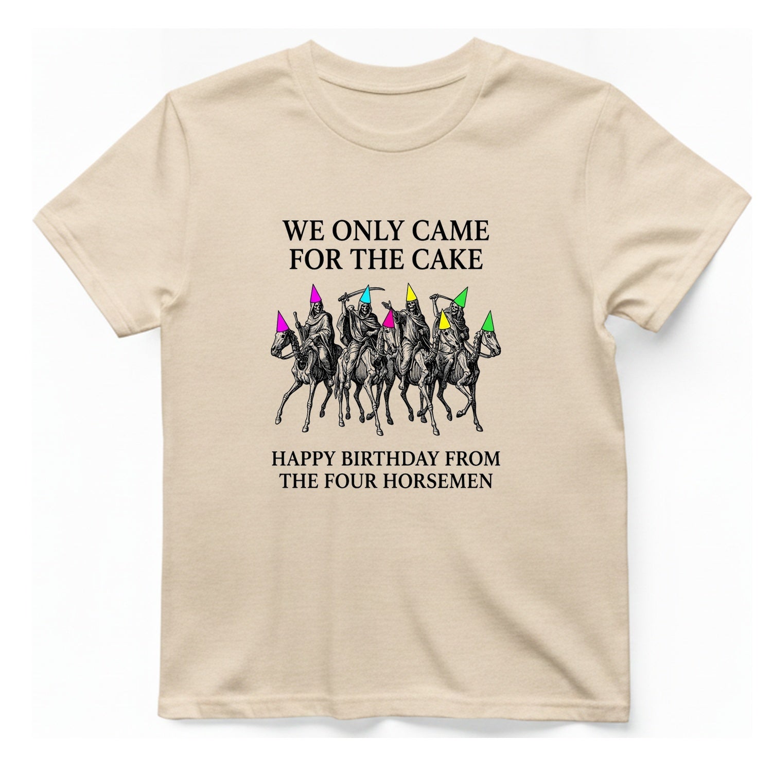 Four Horsemen Birthday Party T-Shirt - Natural front