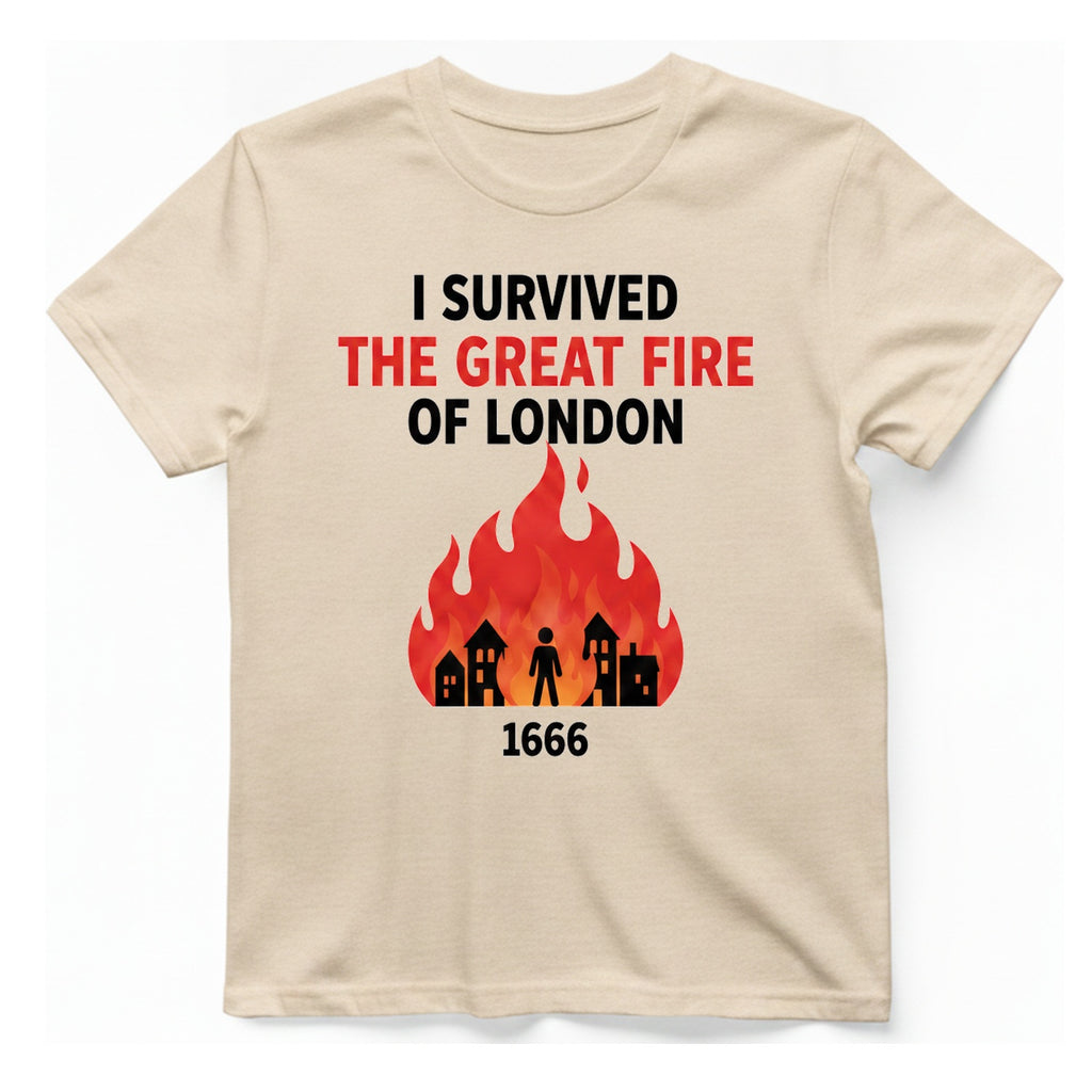 I Survived The Great Fire T-Shirt - Natural front