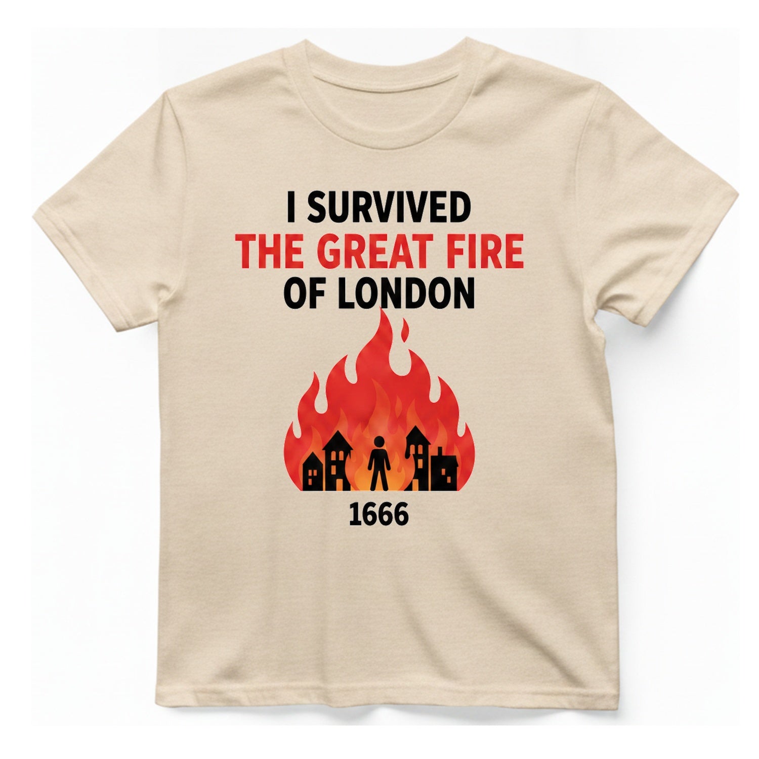 I Survived The Great Fire T-Shirt - Natural front