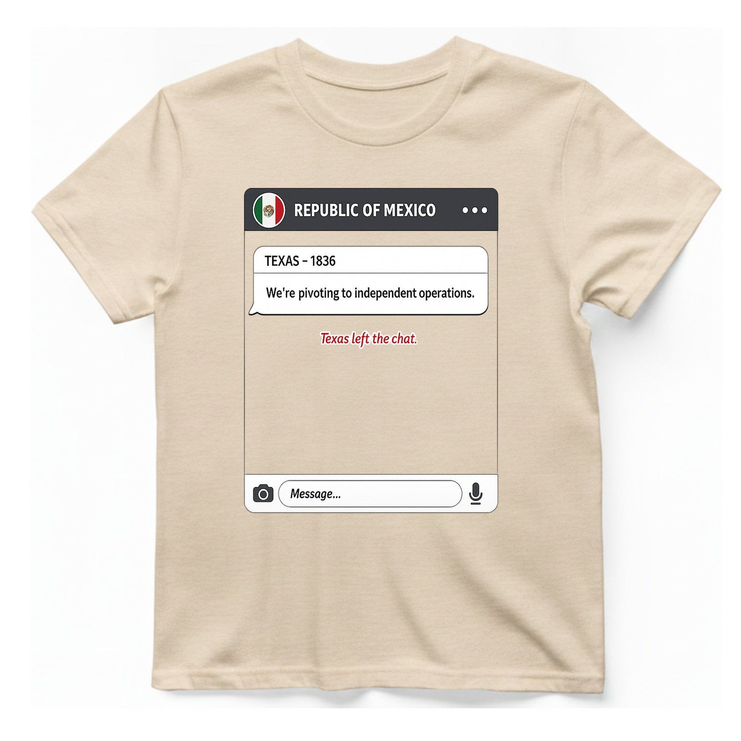 Texas Independence Group Chat T-Shirt - Natural front
