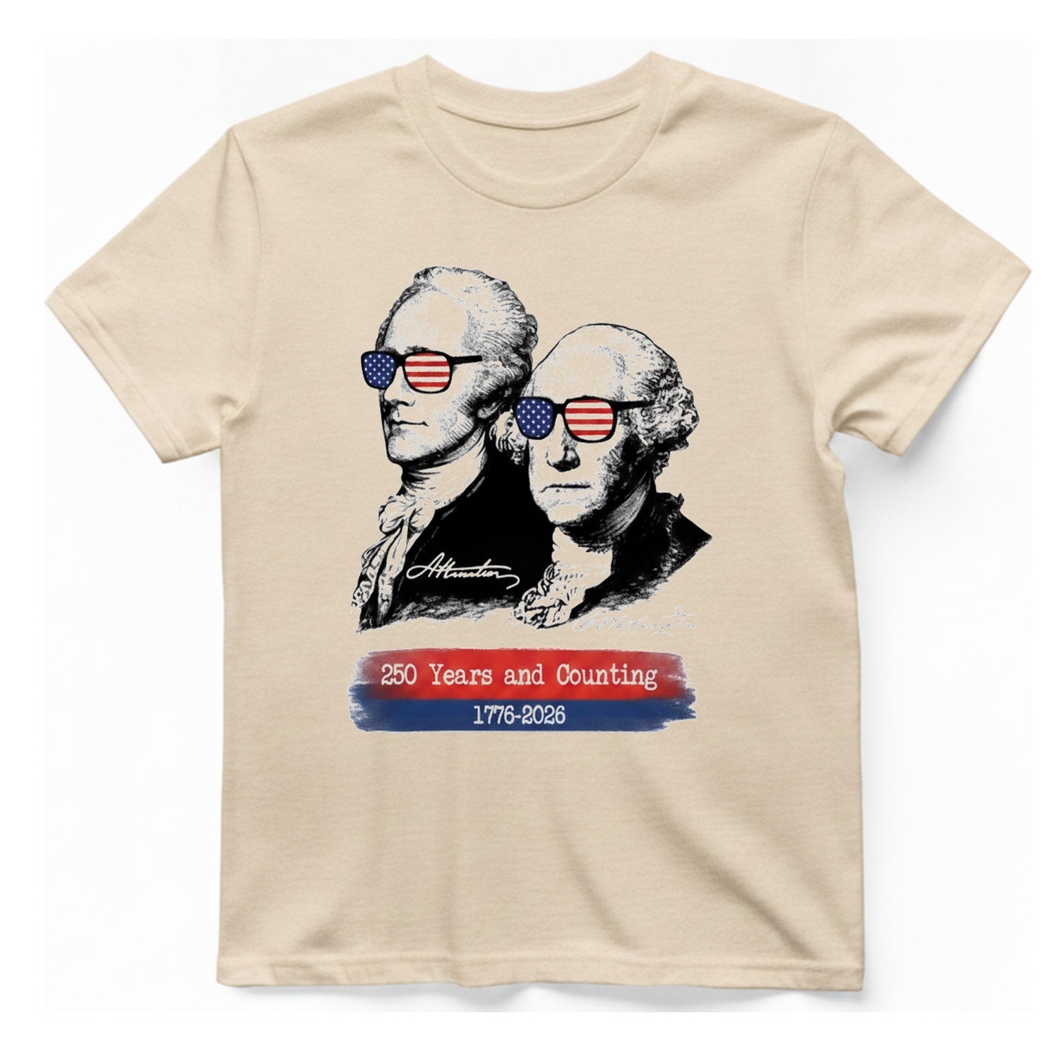 Founding Fathers Shades T-Shirt - Natural front