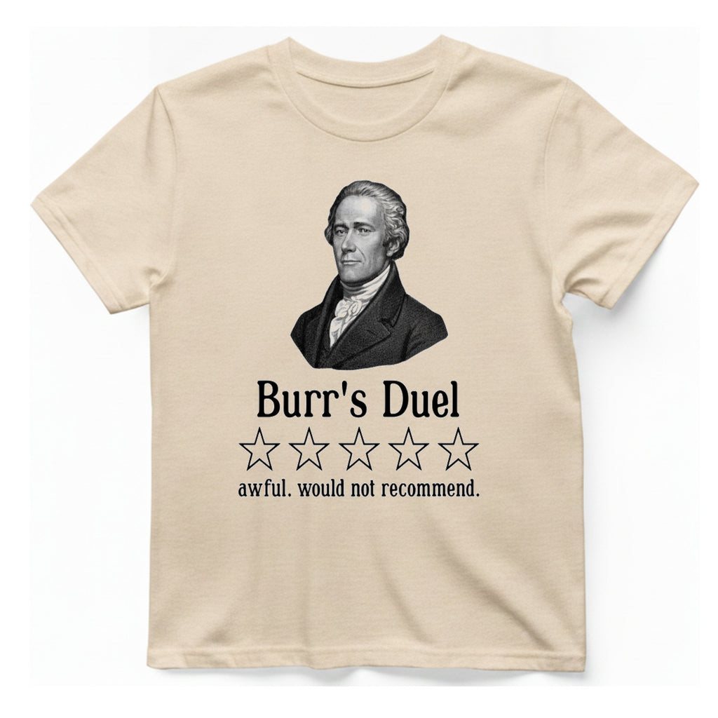 Burr Duel Review T-Shirt - Natural front