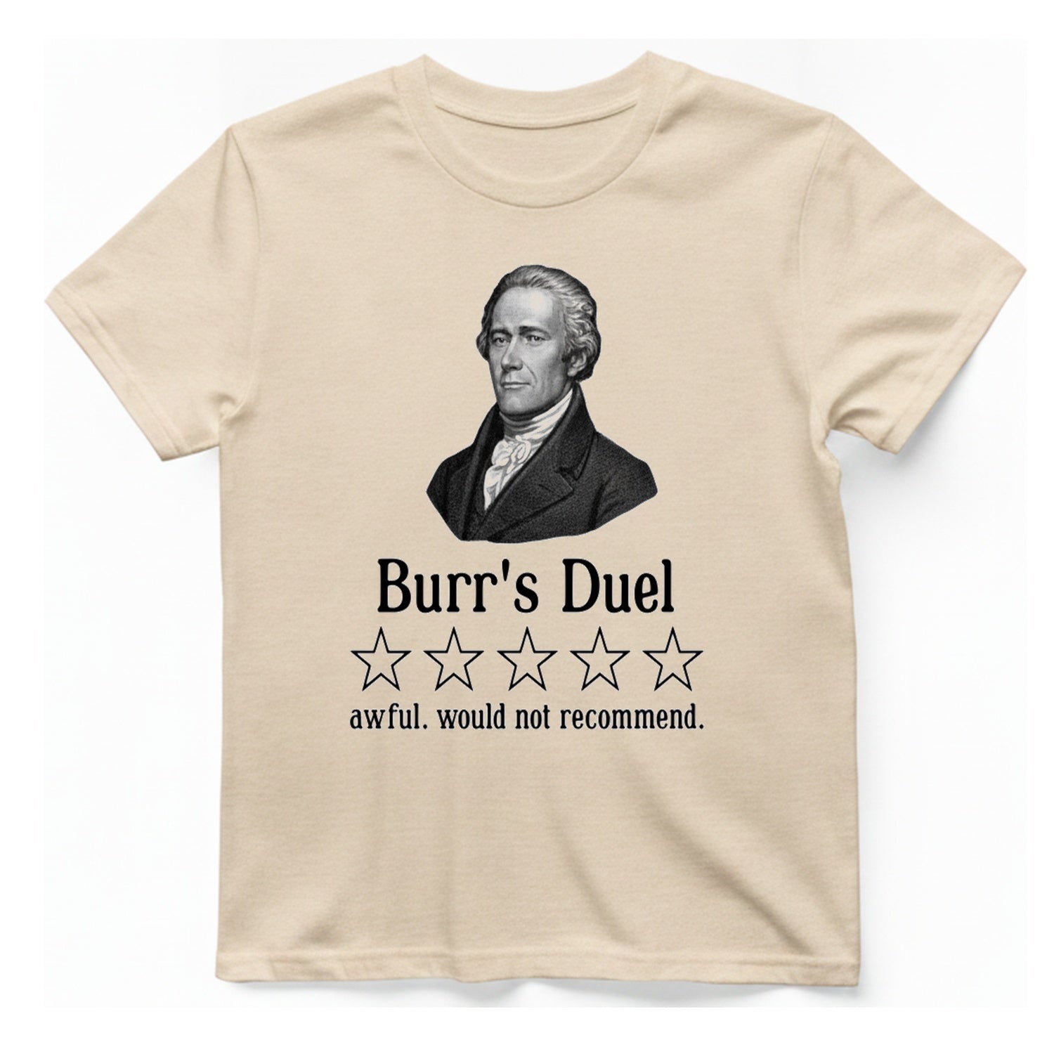 Burr Duel Review T-Shirt - Natural front