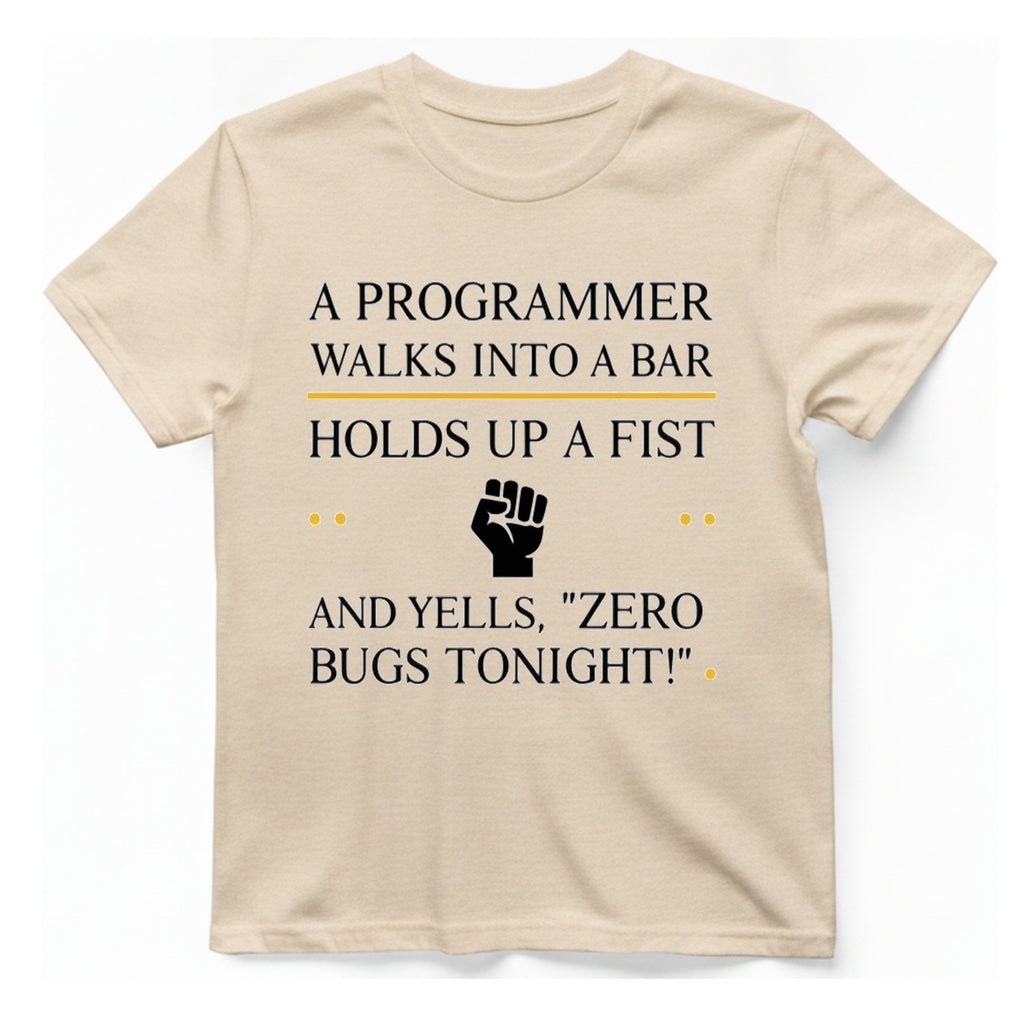 Programmer Zero Bugs T-Shirt - Natural front