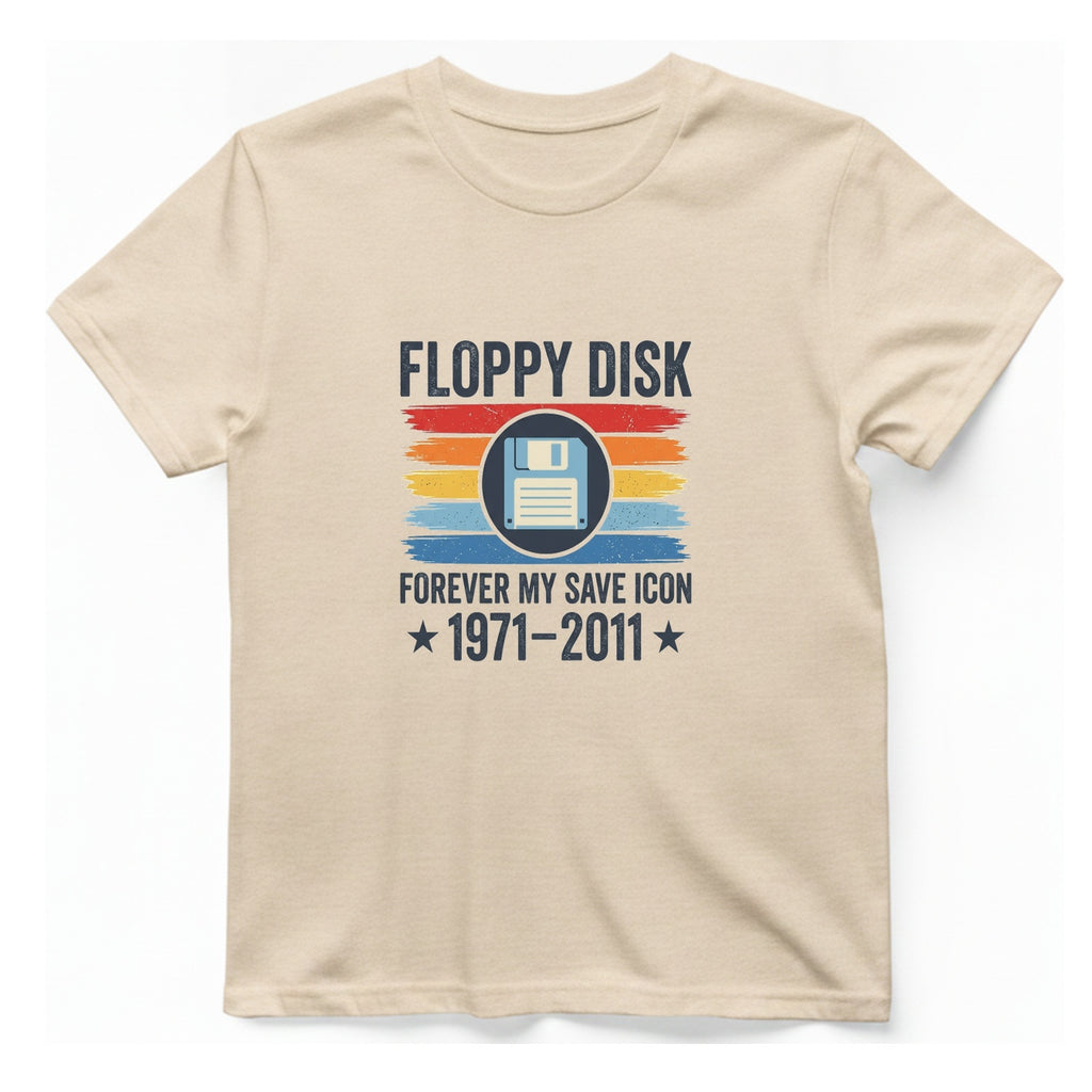 Floppy Disk Memorial T-Shirt - Natural front