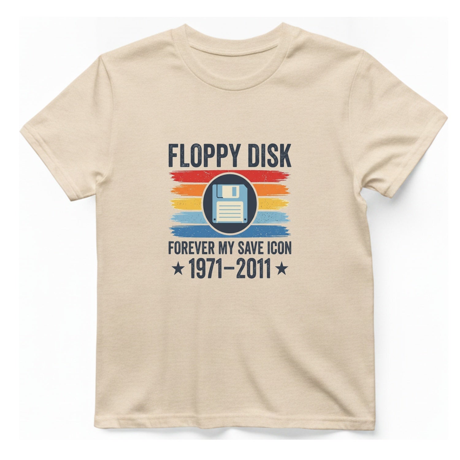 Floppy Disk Memorial T-Shirt - Natural front