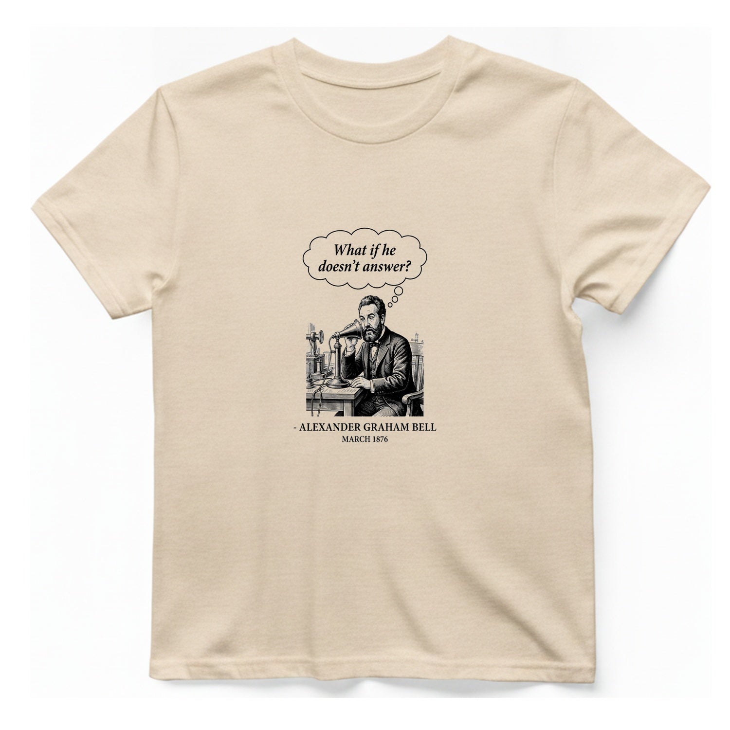 First Phone Call Panic T-Shirt - Natural front