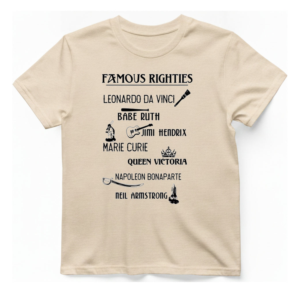 Famous Righties T-Shirt - Natural front