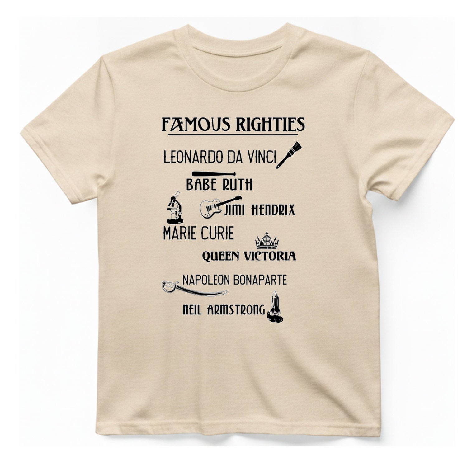 Famous Righties T-Shirt - Natural front
