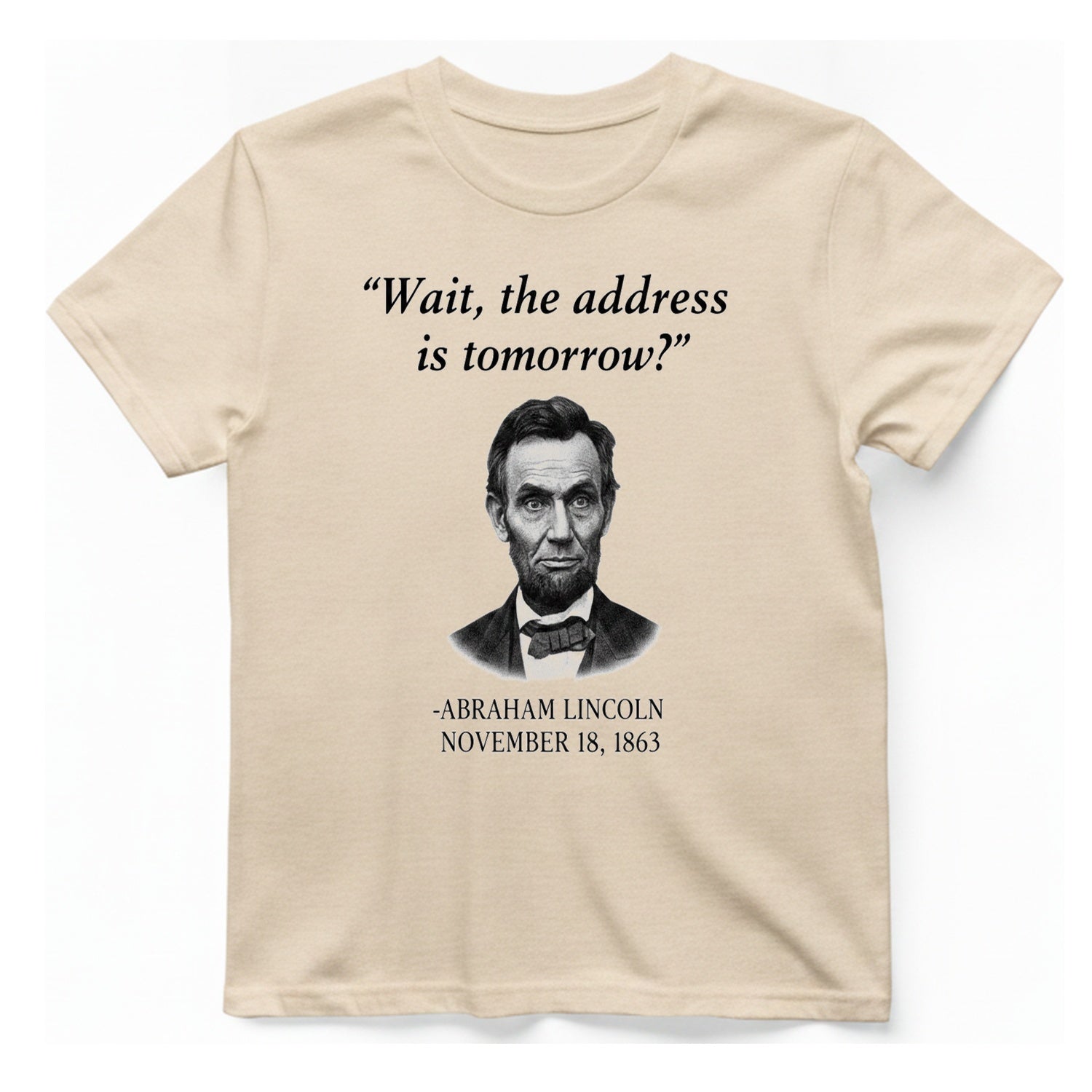 Lincoln Procrastination T-Shirt - Natural front