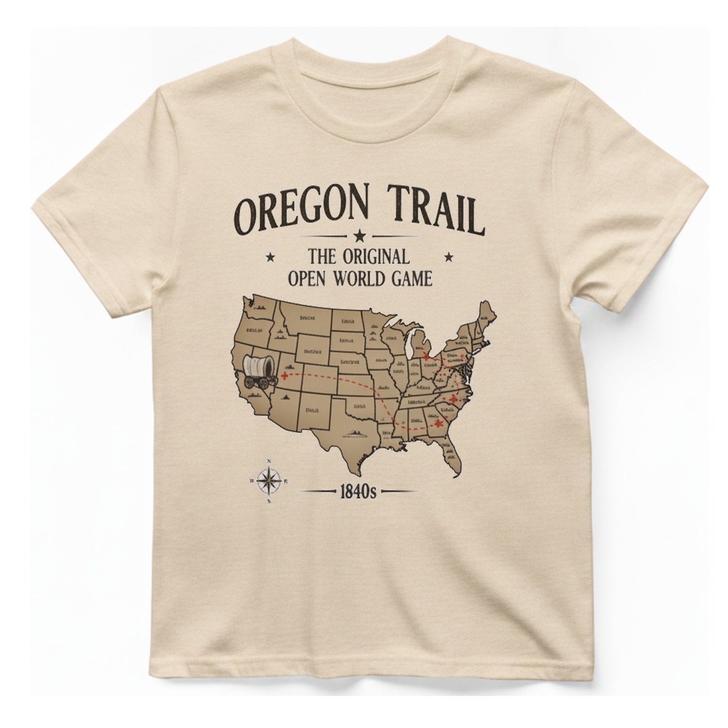 Oregon Trail The Original Open T-Shirt - Natural front