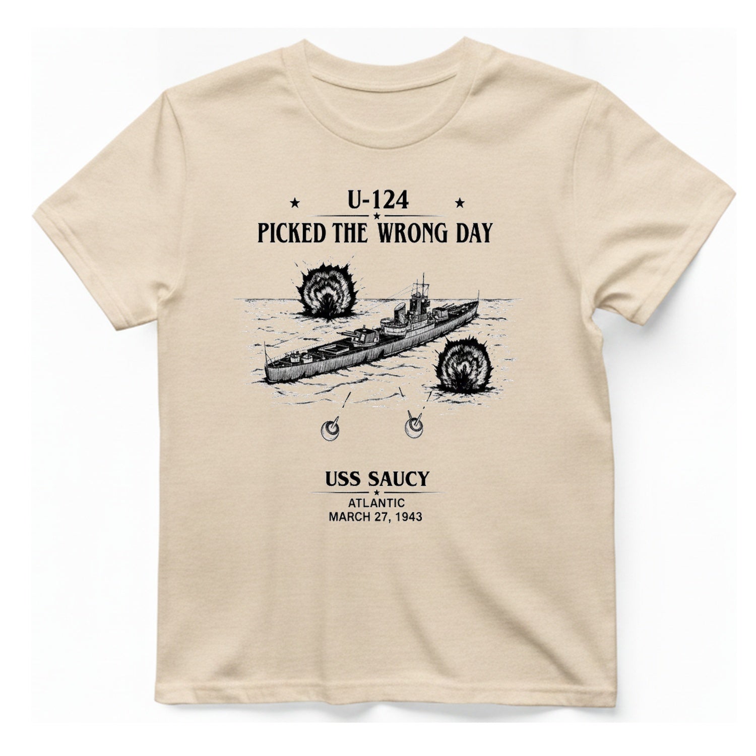 U Picked The Wrong Day T-Shirt - Natural front