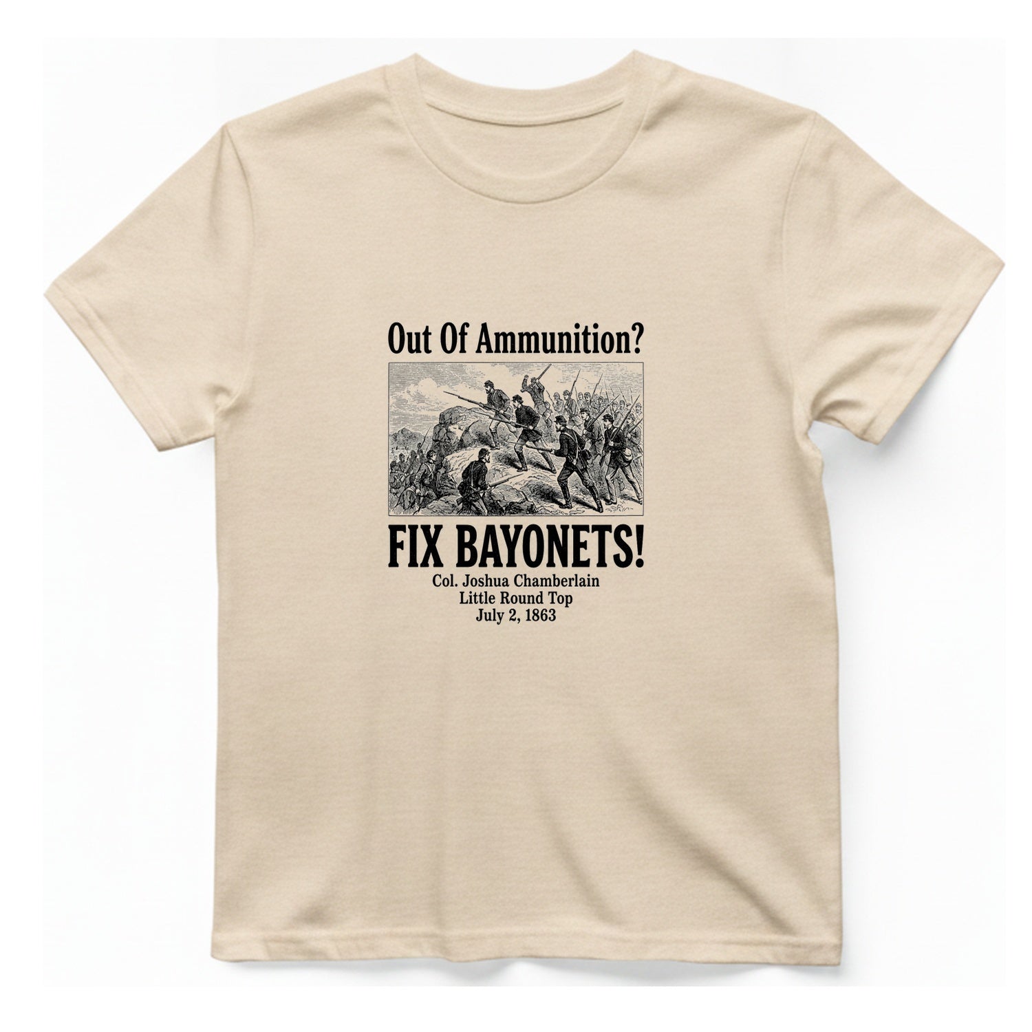 Out of Ammunition Fix Bayonets T-Shirt - Natural front