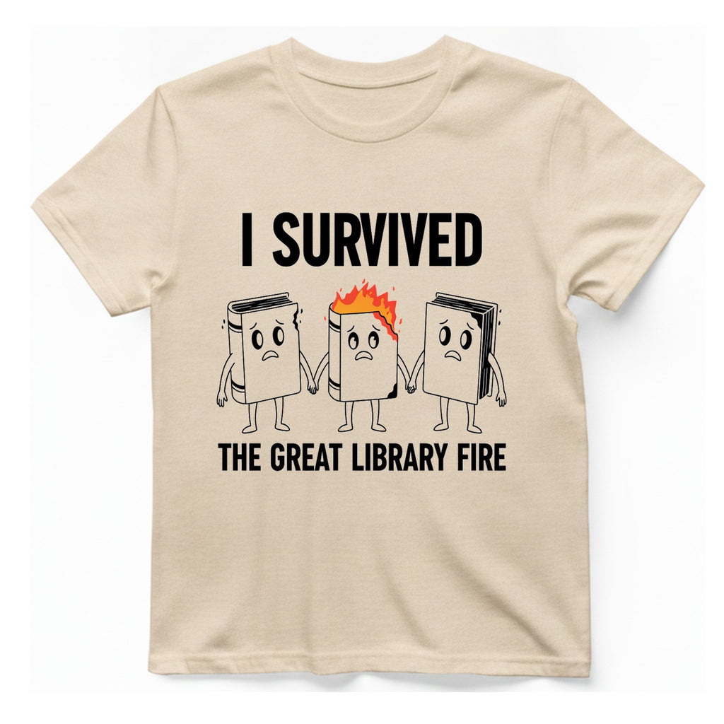 I Survived The Great Library T-Shirt - Natural front