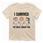 I Survived The Great Library T-Shirt - Natural front