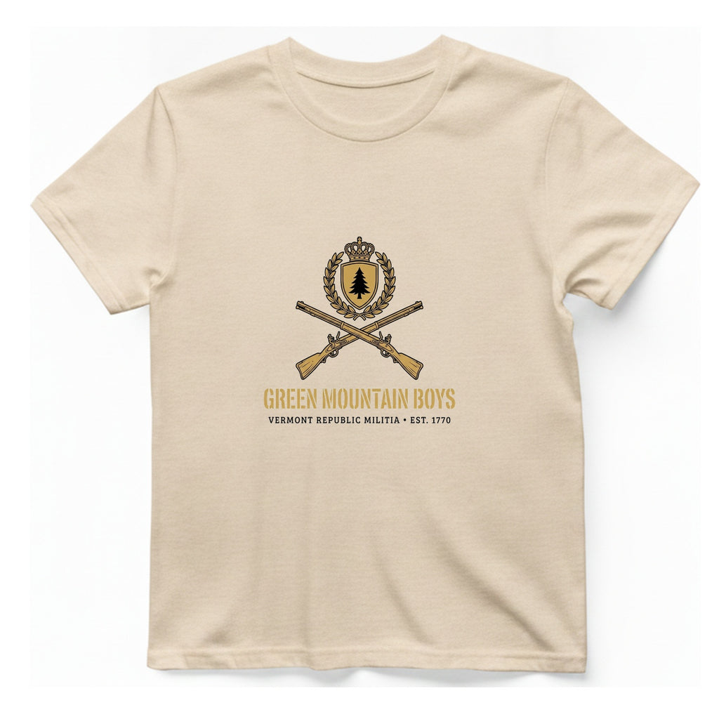 Green Mountain Boys Crest T-Shirt - Natural front