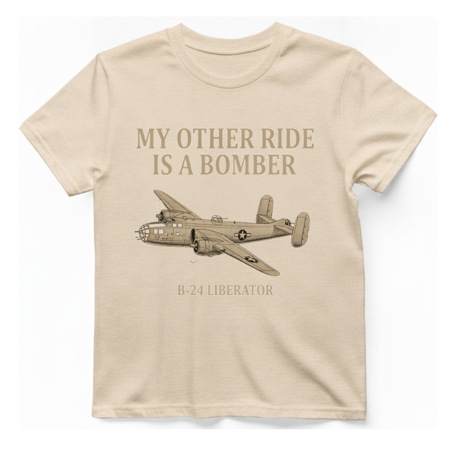B Liberator Bomber T-Shirt - Natural front