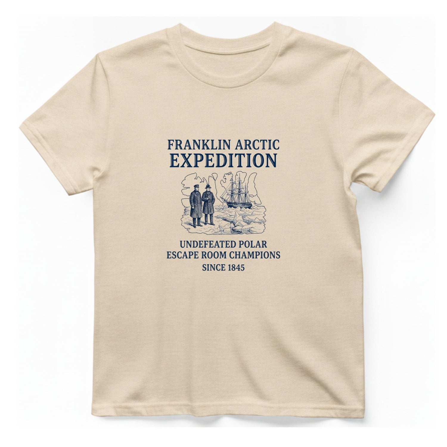 Franklin Arctic Expedition Escape Room T-Shirt - Natural front