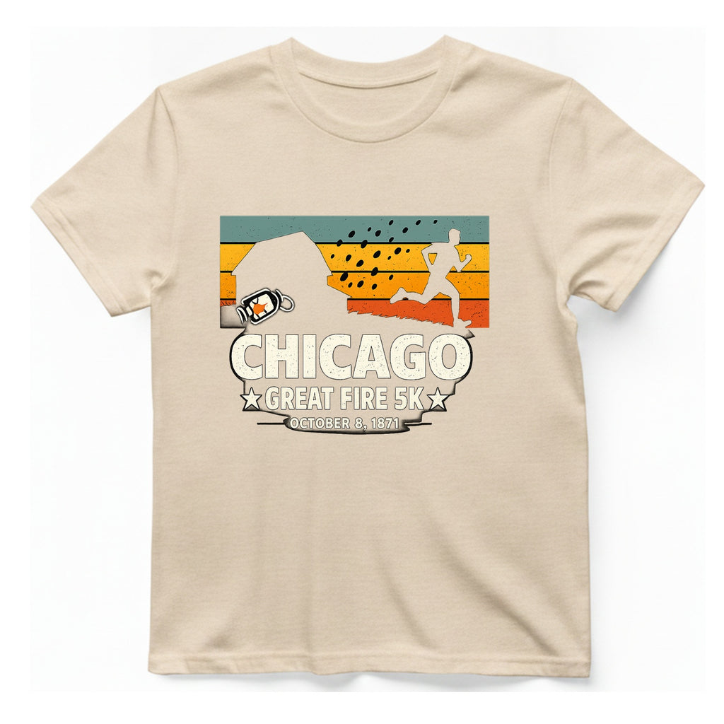 Chicago Great Fire 5K Retro T-Shirt - Natural front