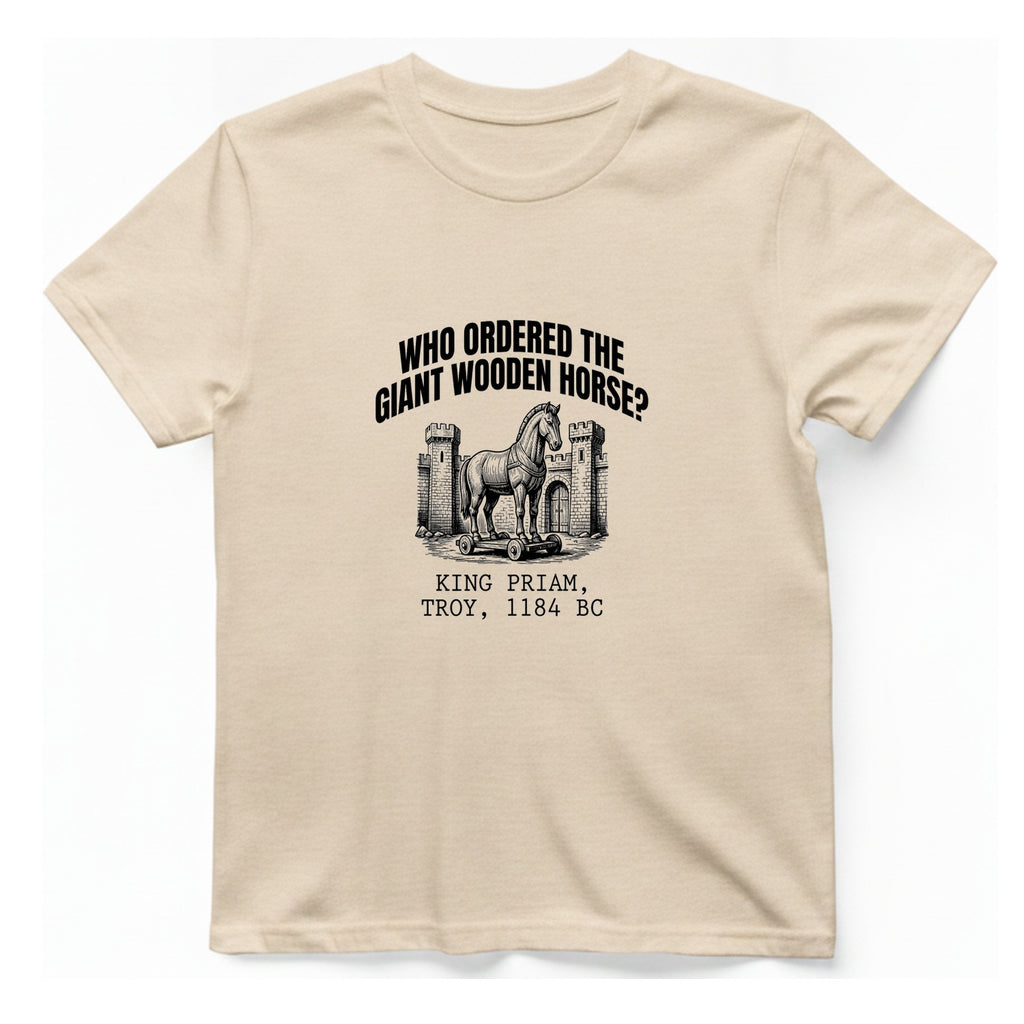 Trojan Wooden Horse T-Shirt - Natural front