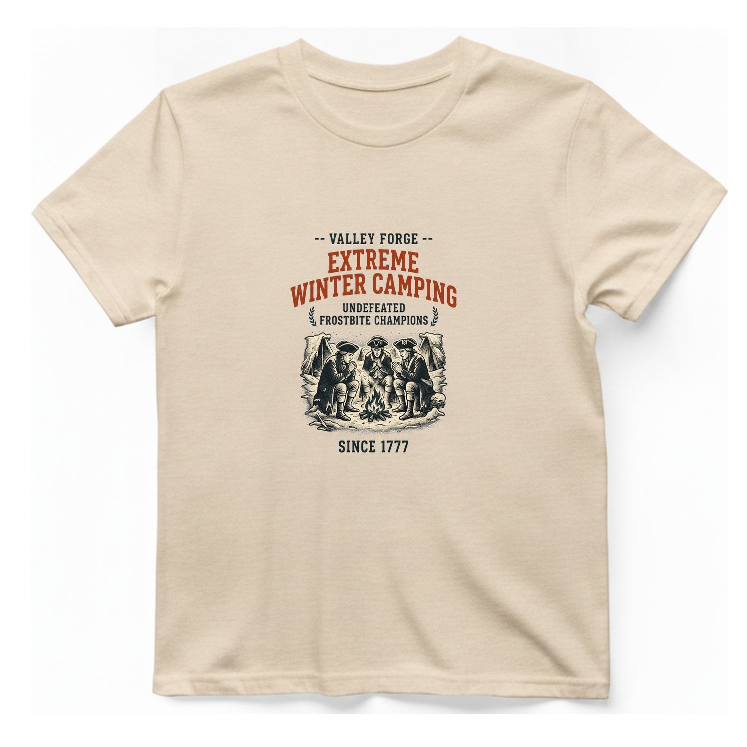 Valley Forge Winter Camping T-Shirt - Natural front