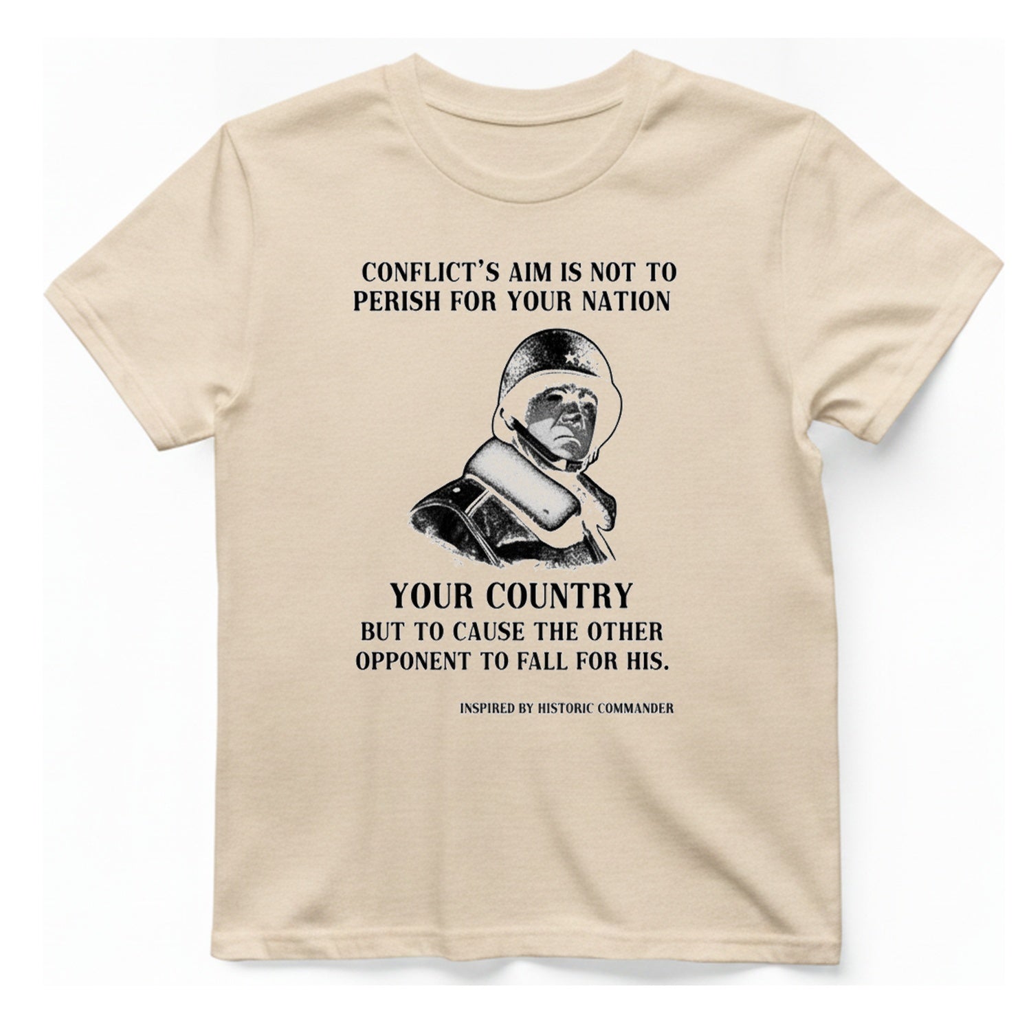 Historic Commander Quote T-Shirt - Natural front