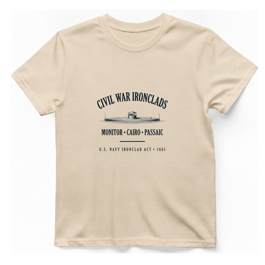 Civil War River Ironclads T-Shirt - Natural front