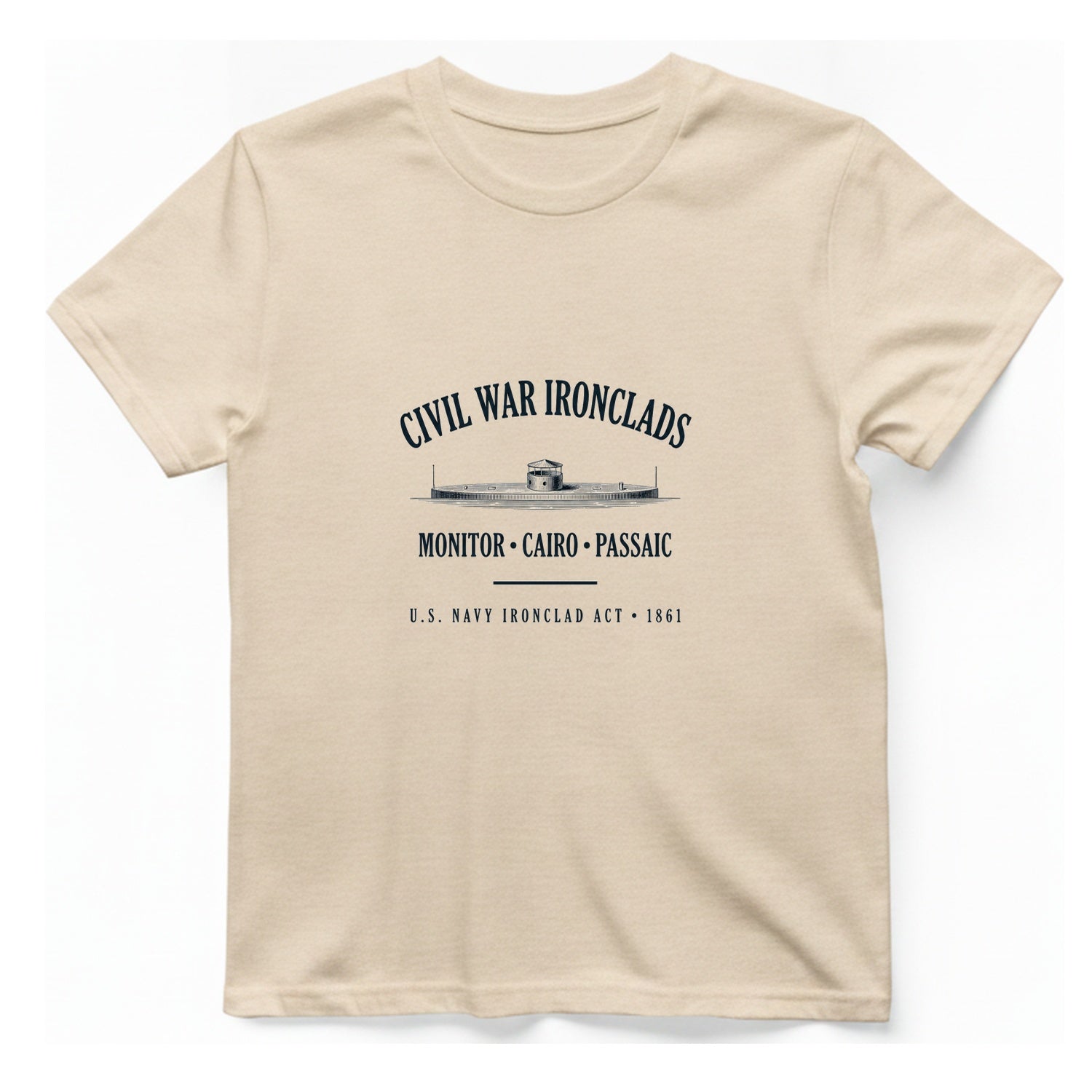 Civil War River Ironclads T-Shirt - Natural front